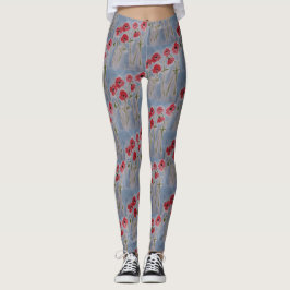 Leggings Poppies rojos salvajes