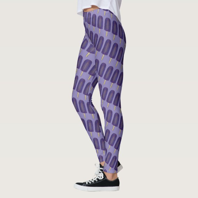 Leggings Popsicle púrpura de hielo Lolly de uva Pop Foodie  (Izquierda)