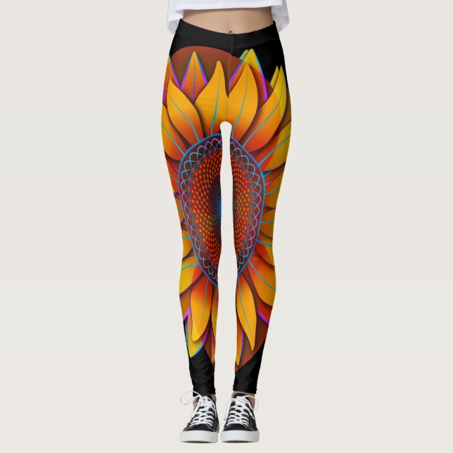 Leggings Porque... Sunflowers "Trippy Flower Flower" Flip F (Anverso)