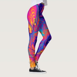 Leggings possums australiano de cola peluda psicodélico