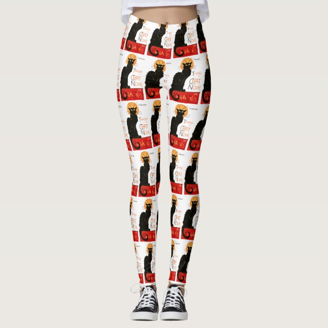 Leggings Póster Clásico Gato Negro de Steinlen Chat Noir Fr (Anverso)