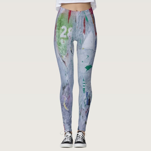 Leggings Posters viejos invierno lucen verde blanco gris ro (Anverso)