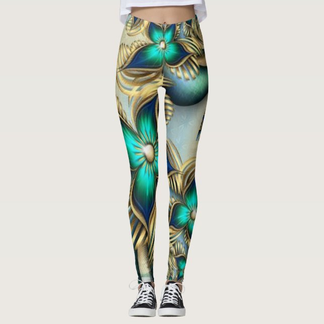 Leggings "Potencia de flores fractales" (Anverso)