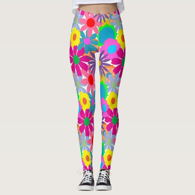 Leggings Potencia de las flores de los años 1970 (Anverso)