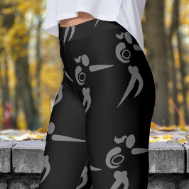 Leggings Potente patrón de rugby para mujeres negras