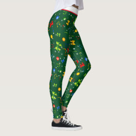 Leggings Potorri de los elementos Navidades en VERDE
