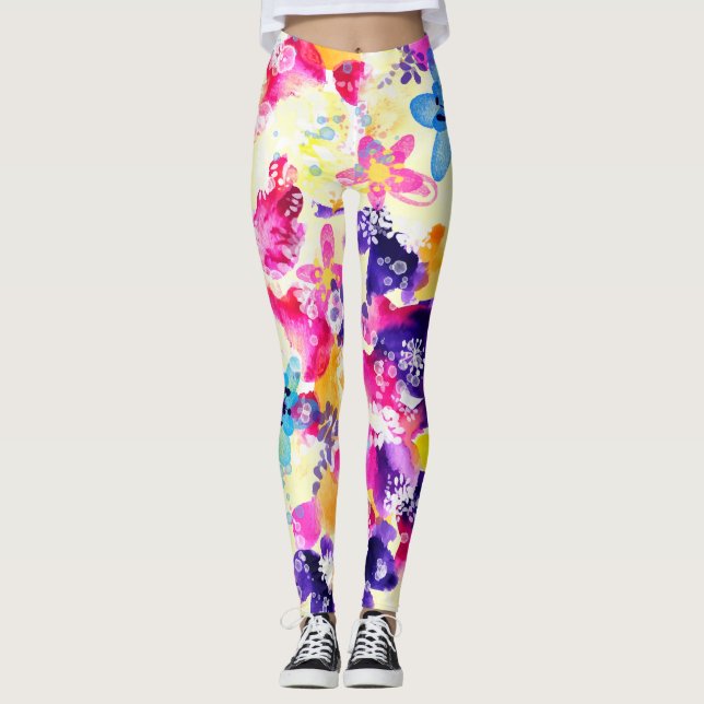 Leggings Pradera de flores silvestres shabby (Anverso)