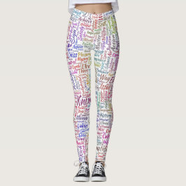 Leggings Pregunta Apprendre Nuage MotssTexte Motif Mensaje