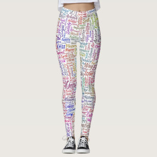 Leggings Pregunta Apprendre Nuage MotssTexte Motif Mensaje