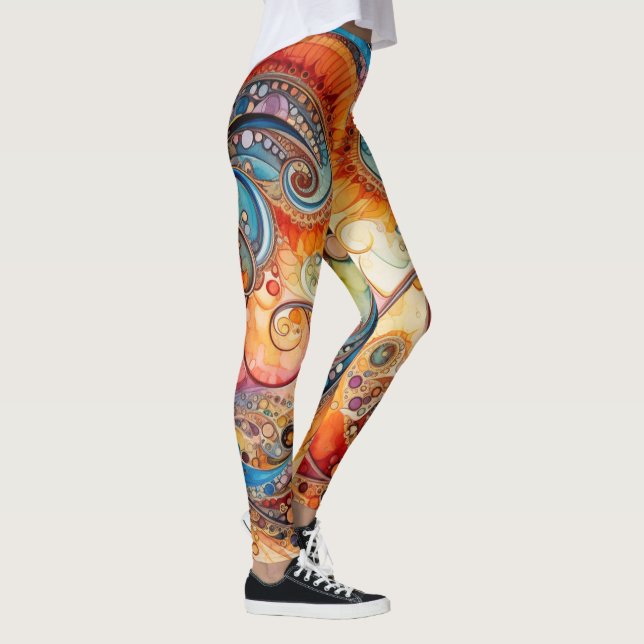Leggings Prendas de yoga para mujeres con arte (Derecha)