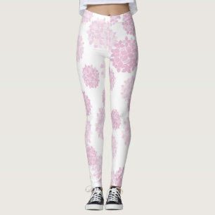 Leggings prensa pétalo rosa co floral botánica