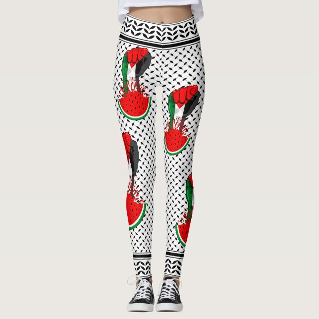 Leggings Prima de resistencia palestina sobre la sandía (Anverso)