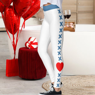 Leggings Primera Navidad Casada Blanco Azul Suave Amor