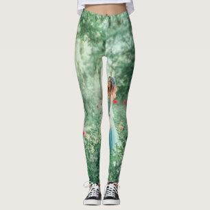 Leggings Princesa de Brunette: acuarela de bosque de hadas