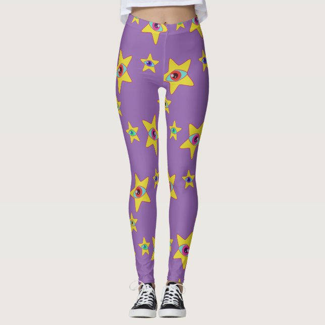 Leggings Princesa Espacial de Ojos Estrellados Alien (lila) (Anverso)