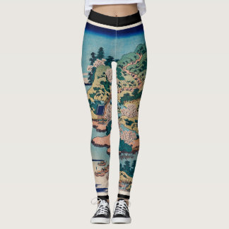 LEGGINGS PRINCIPIO DE WOODBLOCK DE HOKUSAI IMPRESIONADO