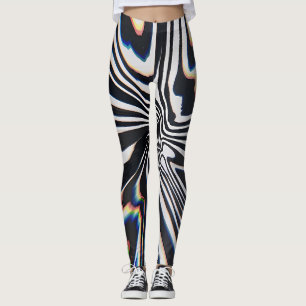 Leggings Prisma de Arte de Línea Distorsionada Glitch