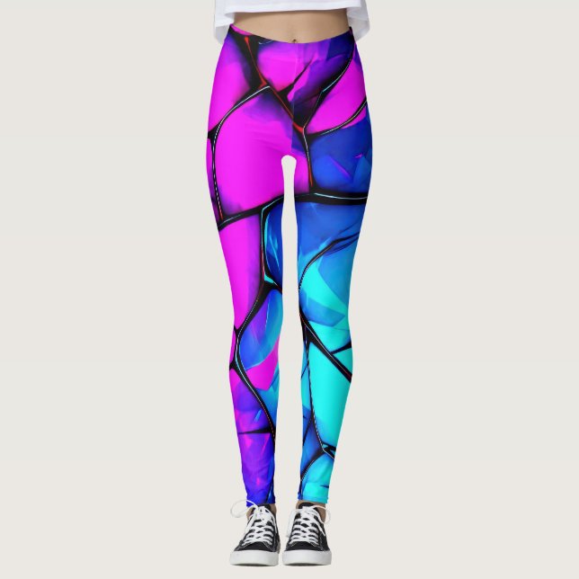 Leggings Prisma destrozada: Vívidas leyendas abstractas (Anverso)