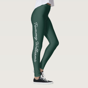 Leggings Profesional verde de esmeralda minimalista simple
