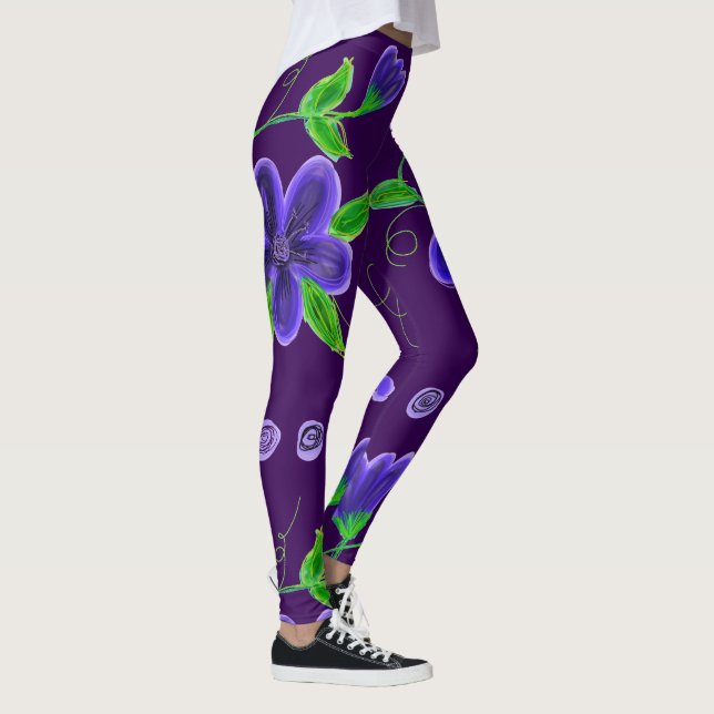 Leggings Profundo morado florido (Derecha)