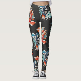 Leggings Prosperidad de Koi Rojo y Azul Yin Yang