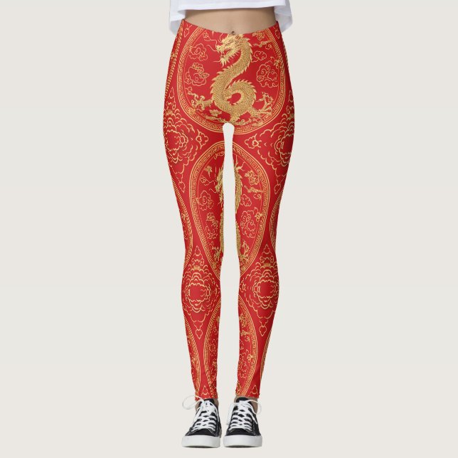 Leggings Prosperidad del Dragón Dorado (Anverso)