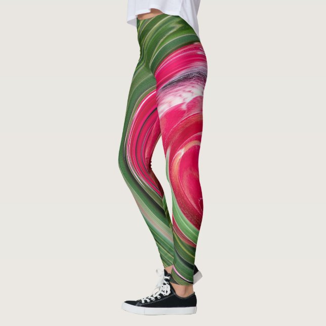Leggings Protesta Tropical Australiana Verde Rojo Giro Blan (Izquierda)