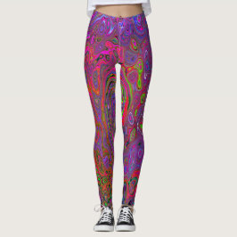 Leggings Psicodelia Groovy Magenta Retro Bañón Líquido