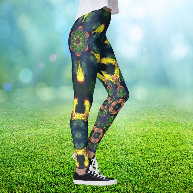 Leggings Psicodelia Hippie Amarillo Verde y Azul (Subido por el creador)