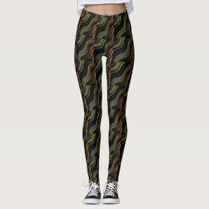 Leggings Psicodelia hippie ondulada de los años 70 de Groov