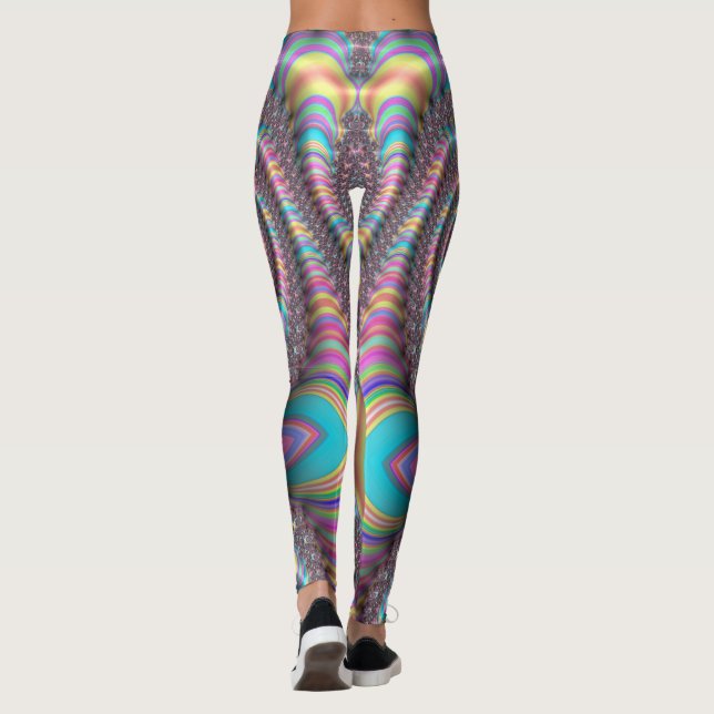 Leggings Psicodélico arcoiris Unicornio Nautilus 3D Fractal (Reverso)