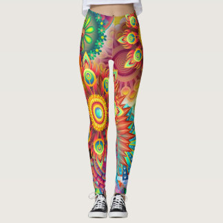 Leggings Psicodélico Floral Hippie Boho Mandala