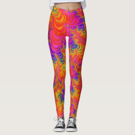 Leggings Psicodélico Funky Hippie Boho Neon Arcoíris Fracta