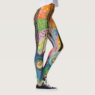 Leggings Psicodélico Retro Hípster años 70 60
