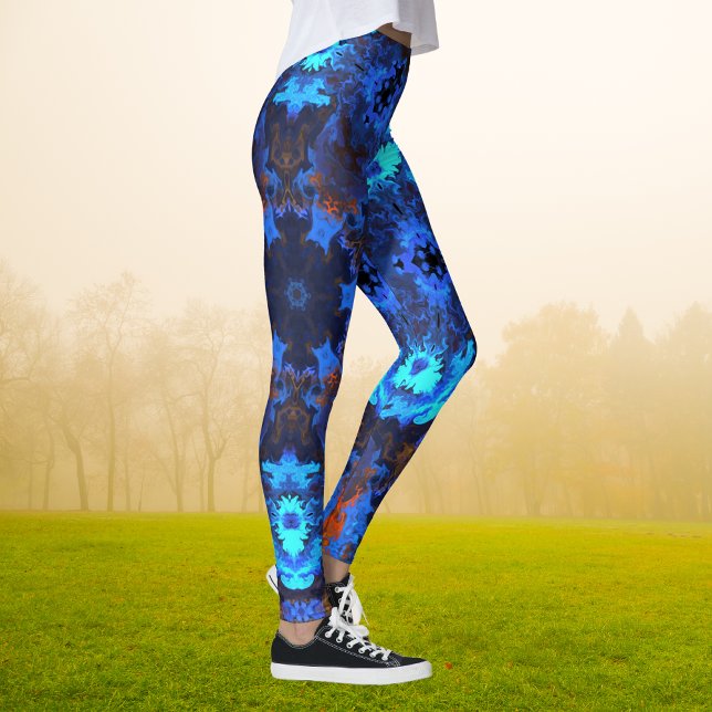 Leggings Psychedelic Hippie Blue and Orange (Subido por el creador)