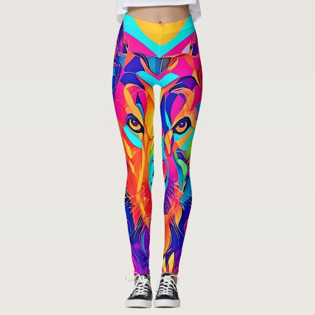 Leggings Psychedelic Wolf Majesty (Anverso)