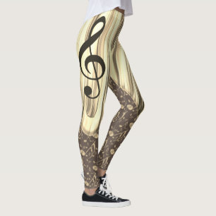 Leggings Púa de guitarra de notas de música personalizada
