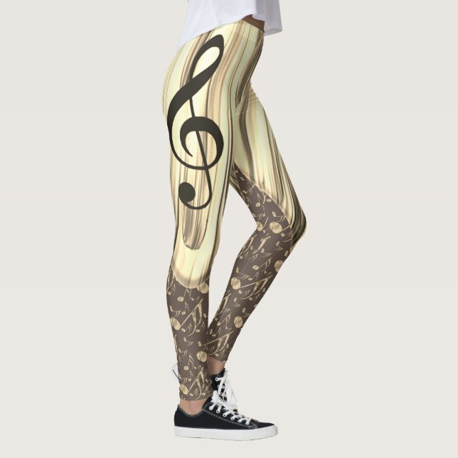 Leggings Púa de guitarra de notas de música personalizada (Derecha)