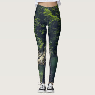 Leggings Puente colgante simple río Idrijca, Eslovenia