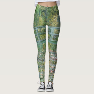 Leggings Puente Japonés Acuarela de Nenúfares de Claude Mon