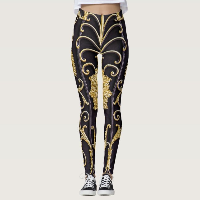 Leggings Puerta metálica, diseño intrincado de patrones. (Anverso)