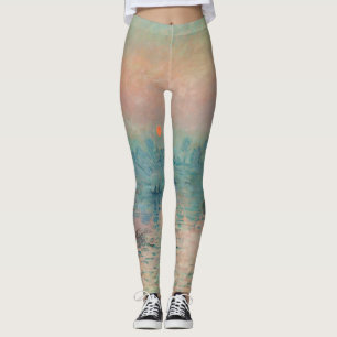 Leggings Puesta de sol de Monet en el Sena Impresionismo de