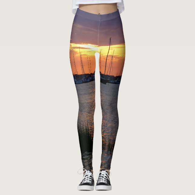 Leggings Puesta de sol del río Folly (Anverso)