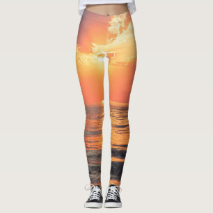 Leggings puesta de sol sobre el agua