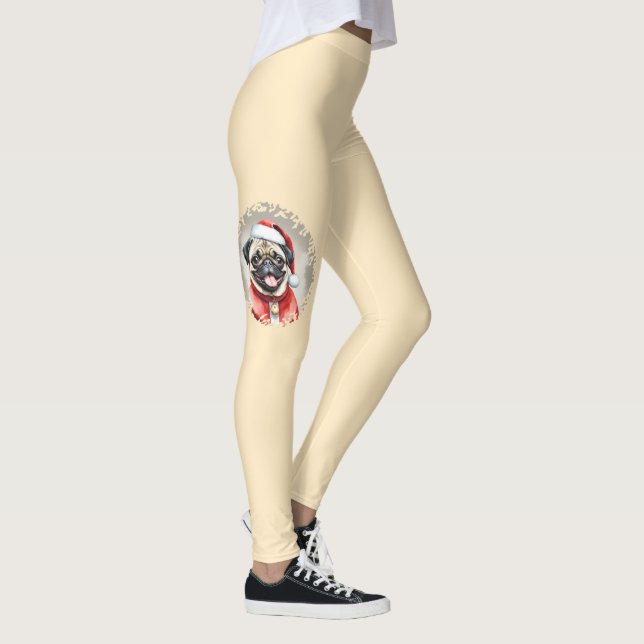 Leggings Pug Con El Equipo De Santa Claus - Navidades 1 (Derecha)
