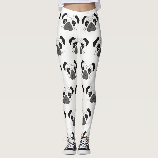 Leggings Pug Face Silhouette (Anverso)