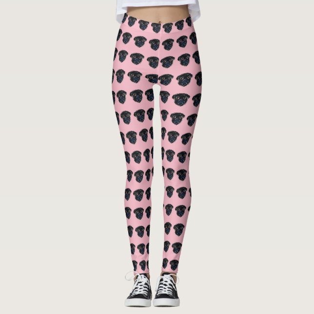 Leggings Pug negro (Anverso)