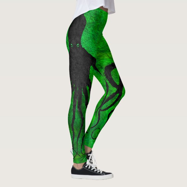 Leggings Pulpo 10 en verde - polainas (Derecha)