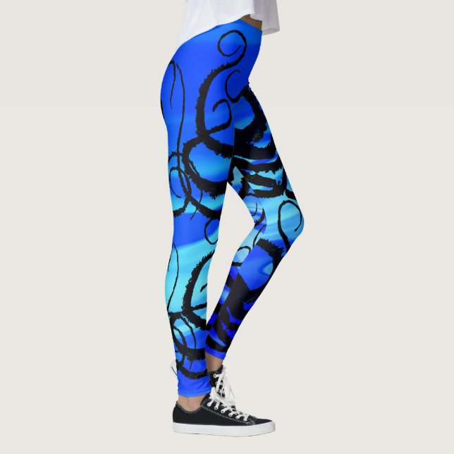 Leggings Pulpo azul de la laguna - polainas (Derecha)