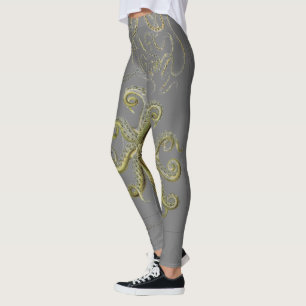 Leggings Pulpo, ilustracion del calamar, vintage